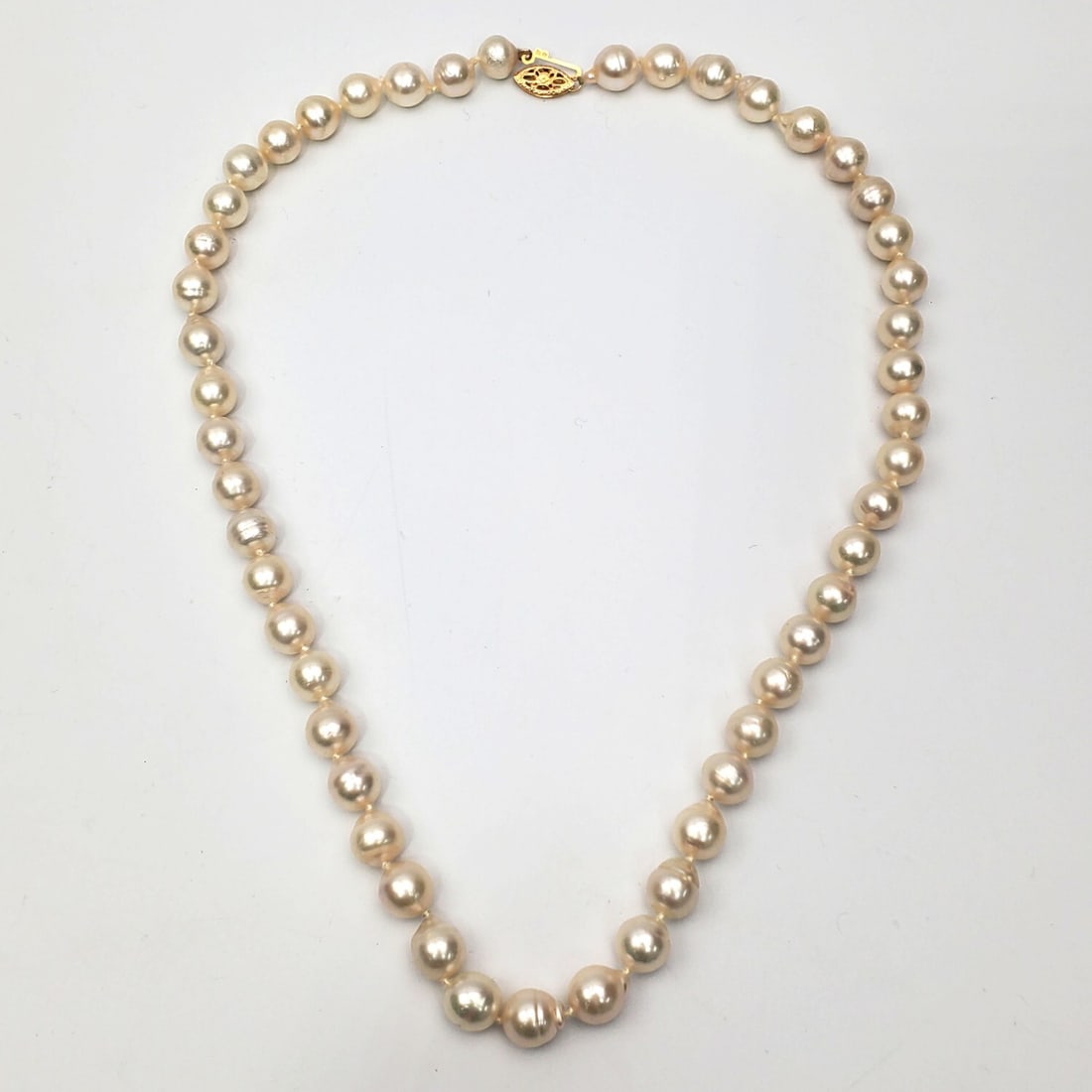 Cultured Pearl Necklace w/ 14K Gold Clasp (1 of 4)