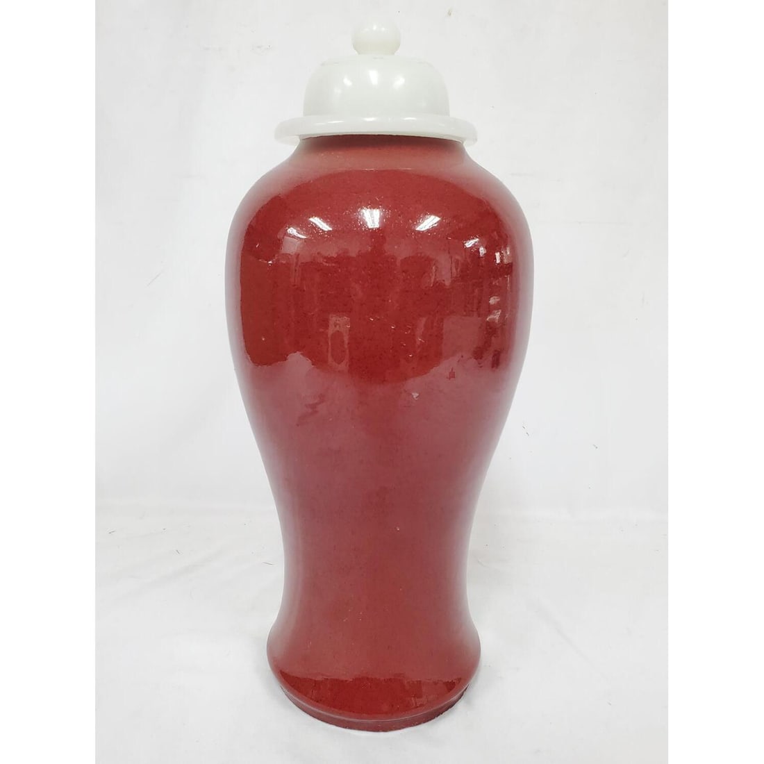 Large Chinese Sang De Boeuf Jar w/ Hard Stone Lid (1 of 4)