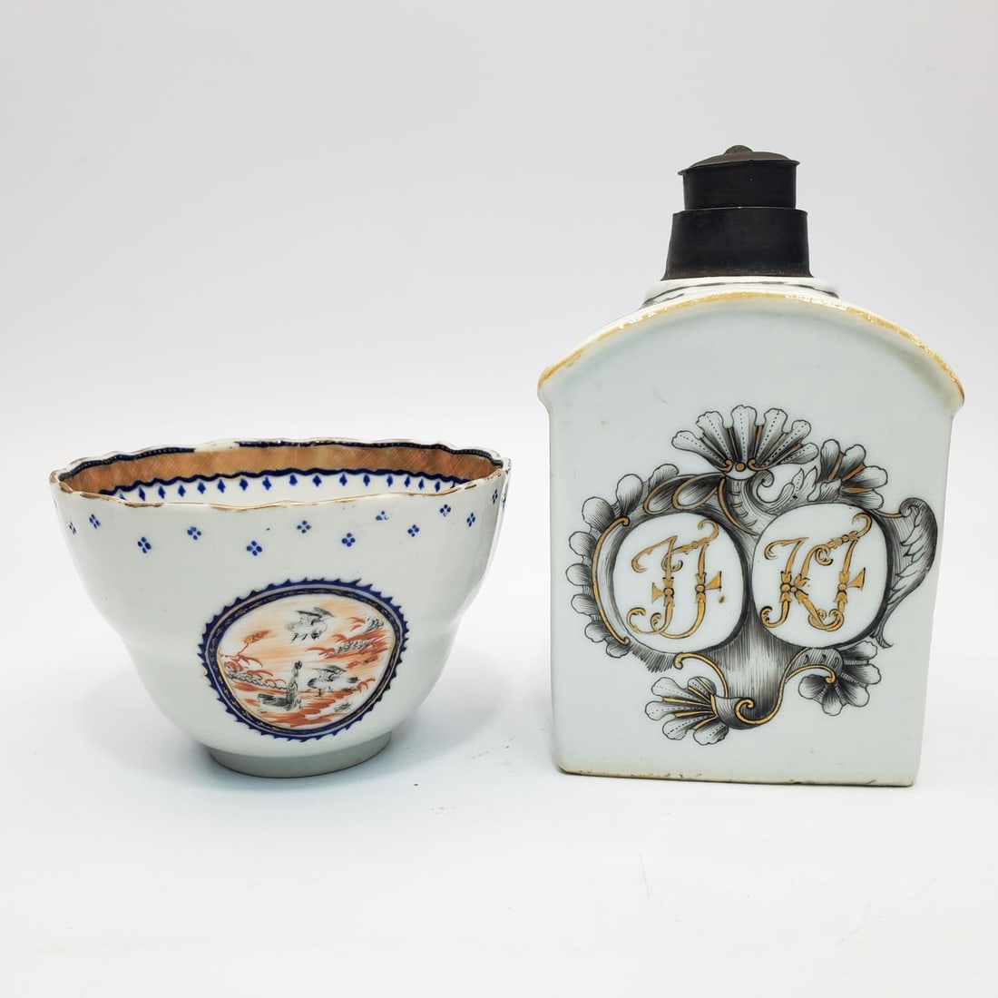 Chinese 18th C. Export Marriage Sugar Container (1 of 2)