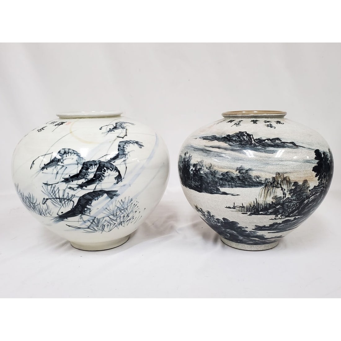 Pair of Large Japanese Signed Ceramic Vases (1 of 8)