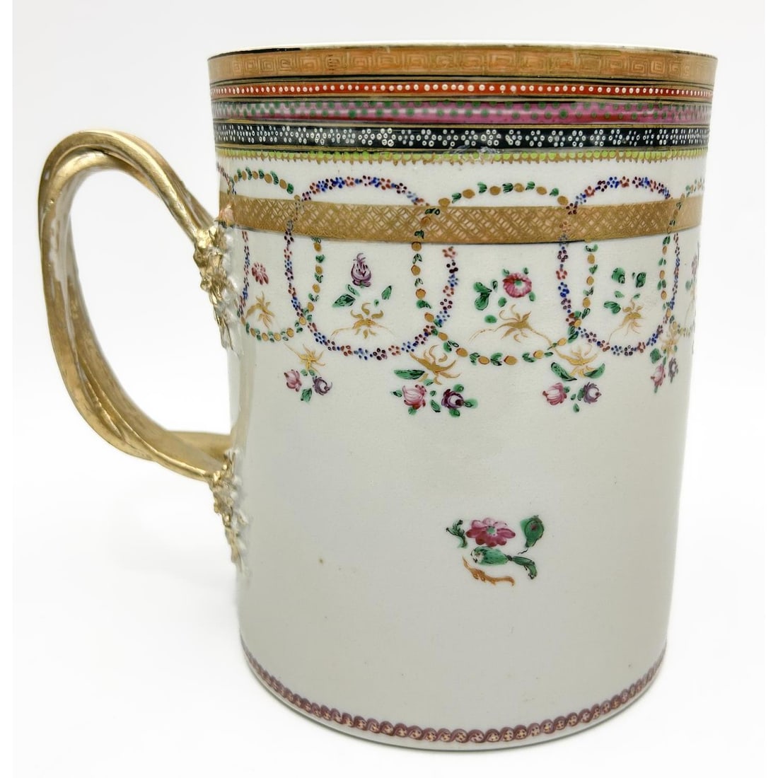 Antique Chinese Export Porcelain Large Tankard Mug (1 of 6)