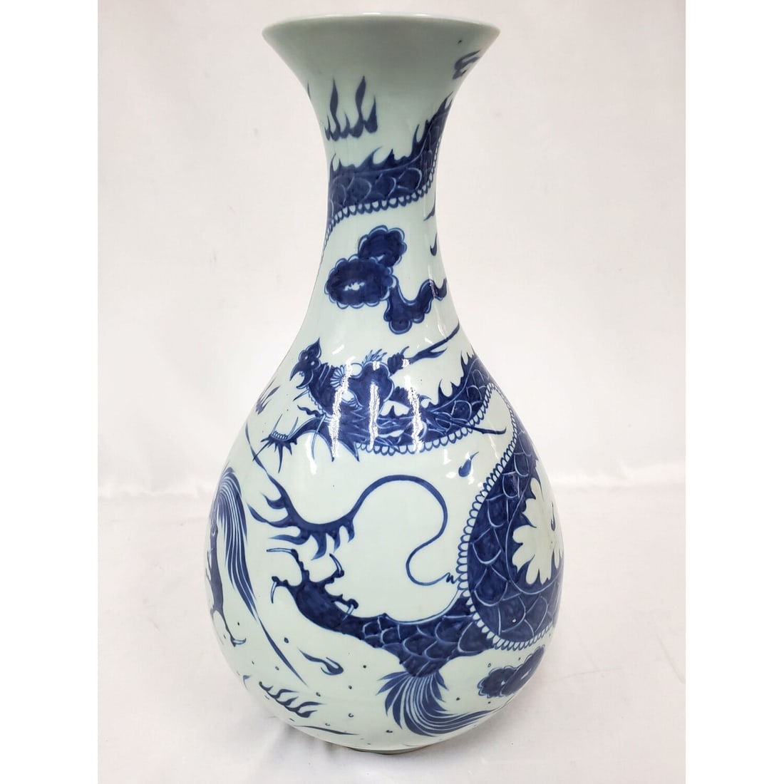 Large Chinese Blue & White Porcelain Vase (1 of 3)