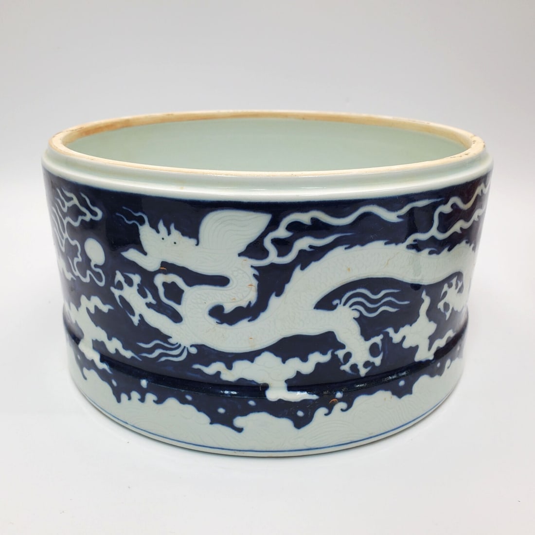 Chinese Signed Blue & White Porcelain Pot (1 of 3)