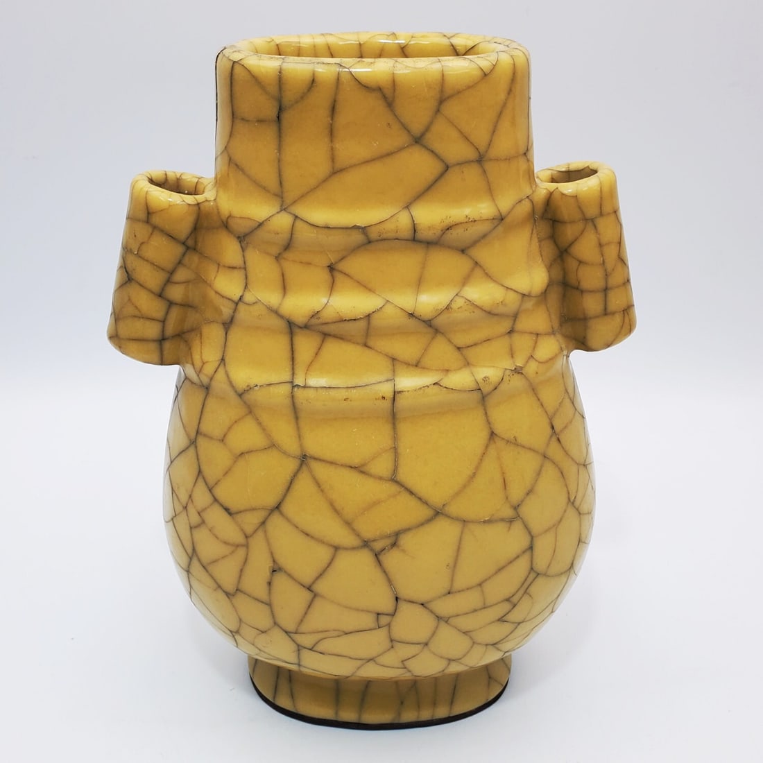 Chinese Geware Yellow-Glazed Porcelain Vase (1 of 4)