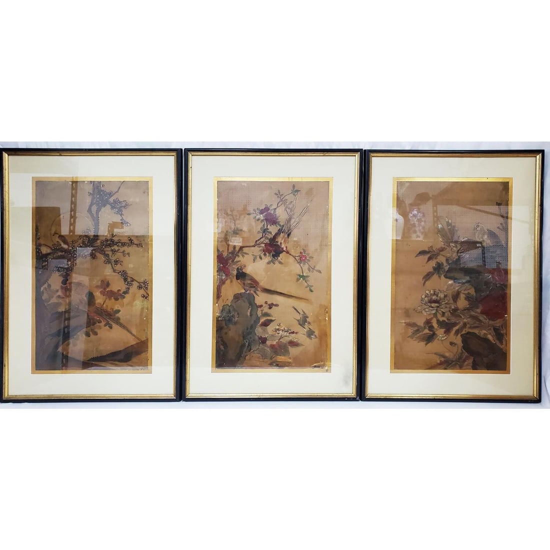 Lot of 3 Antique Japanese Paintings (1 of 4)