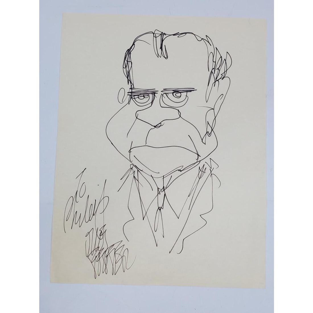 Jules Feiffer, American (1929-2025) Marker Drawing (1 of 2)