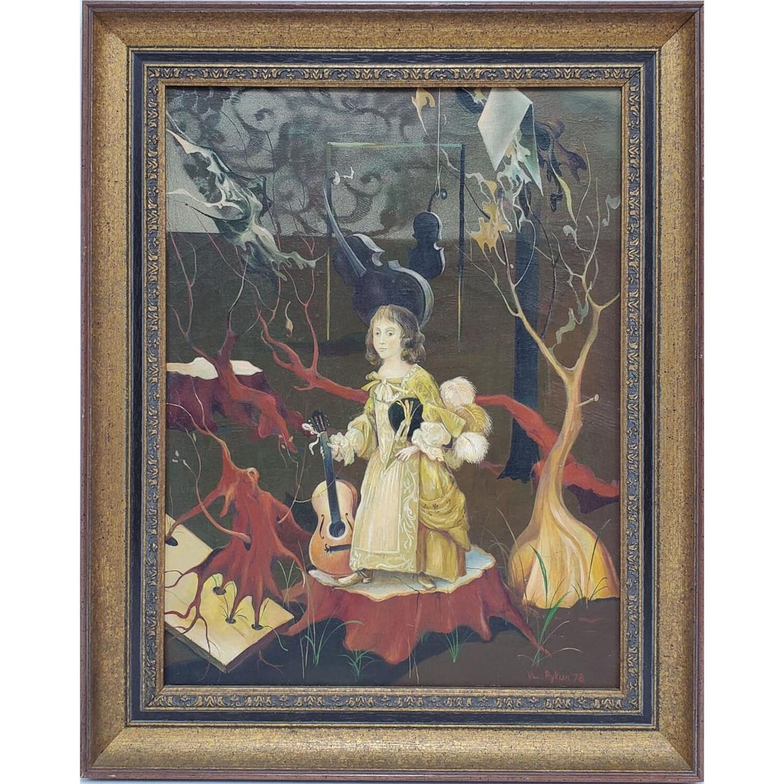 Vintage Signed & Dated Surrealist Oil Painting (1 of 3)