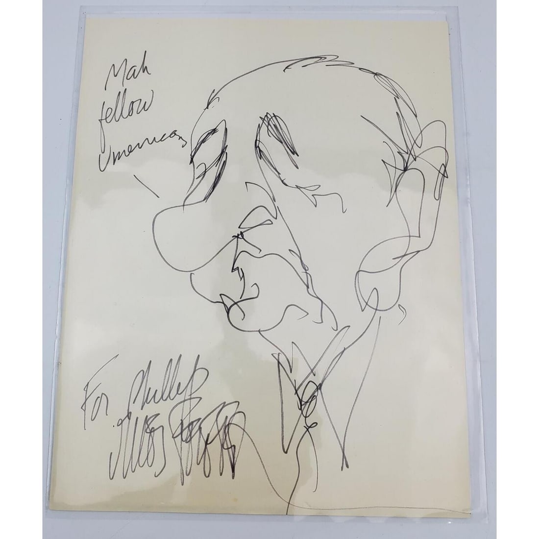 Jules Feiffer, American (1929-2025) Marker Drawing (1 of 2)