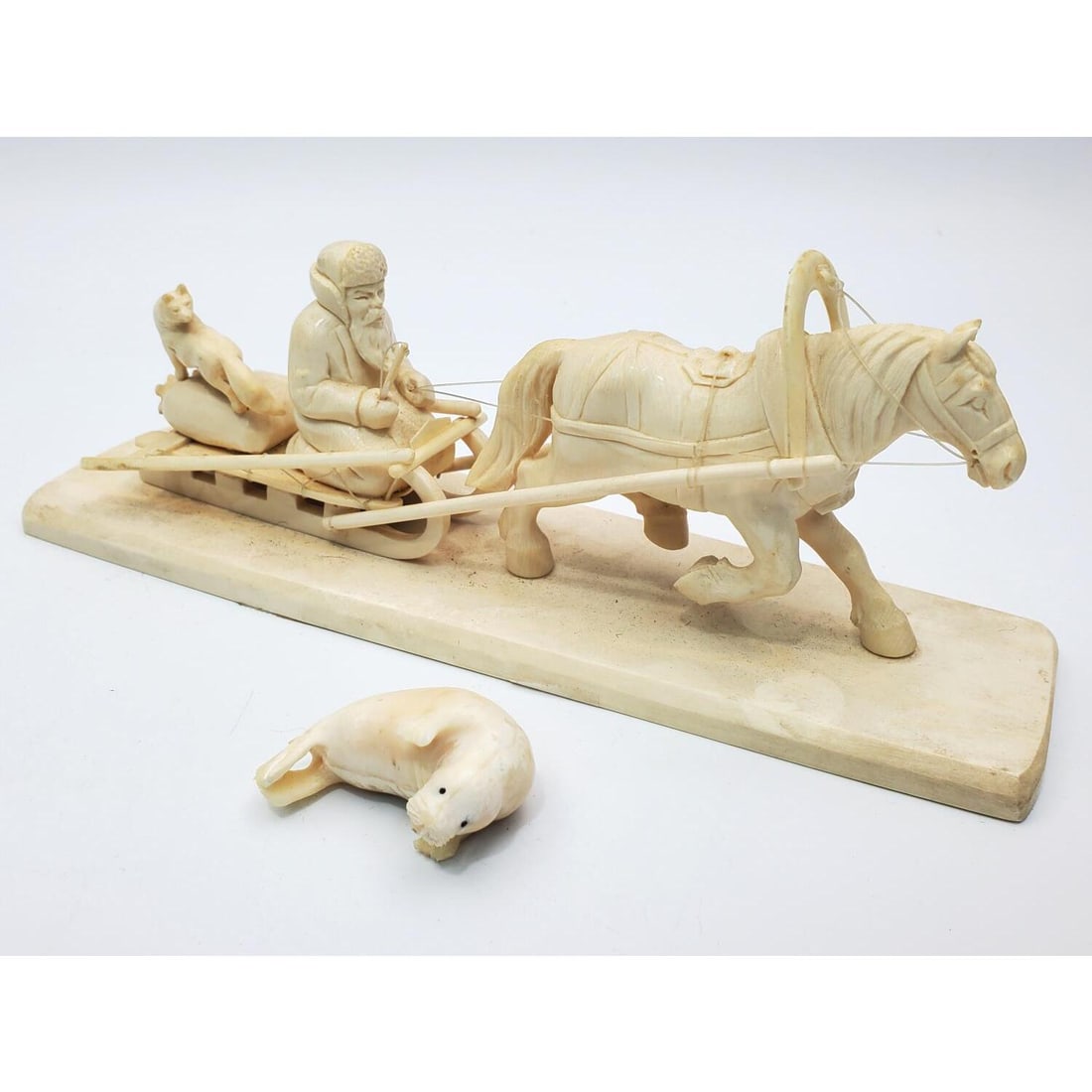 Old Siberian Russian Artistic Bone Carving (1 of 6)