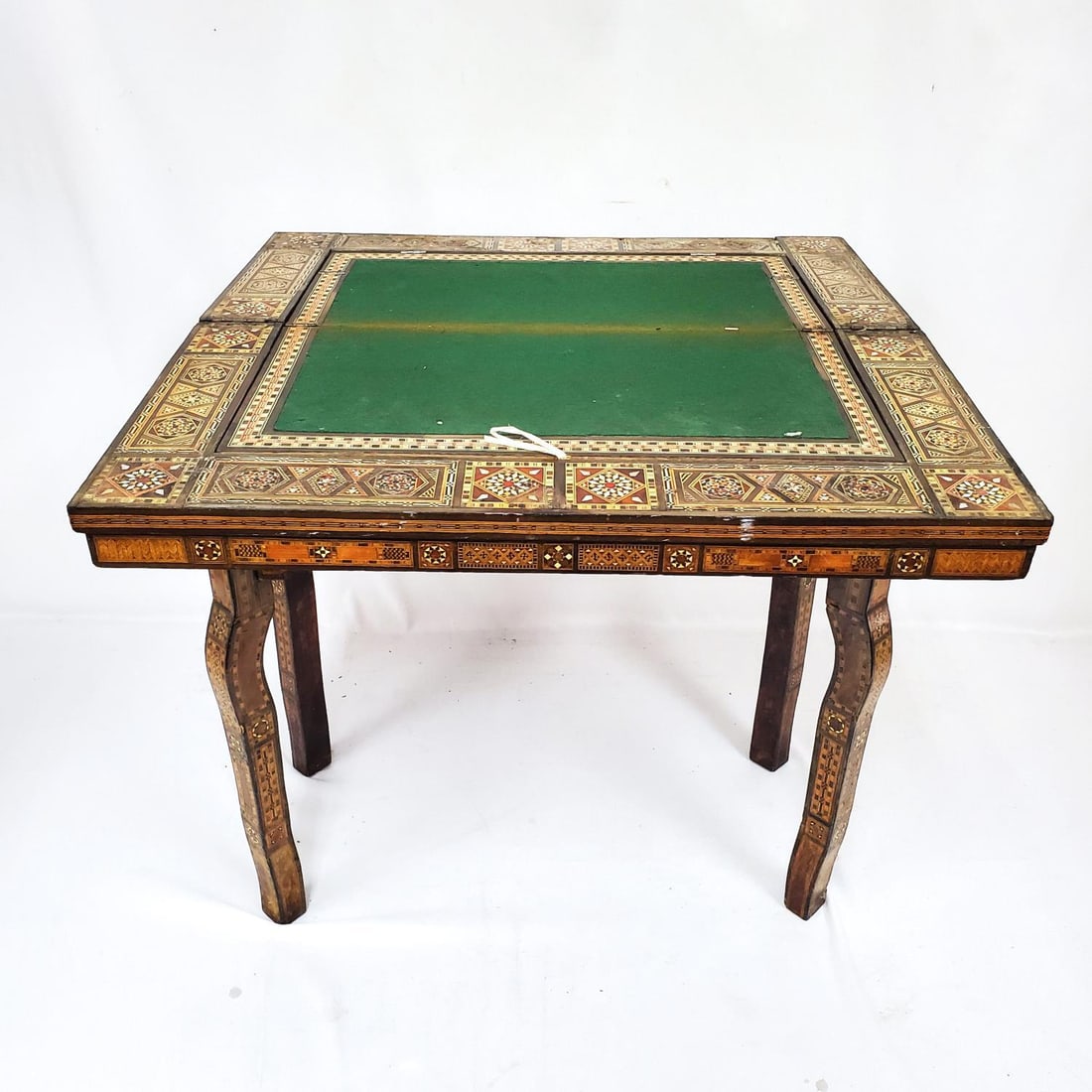 Antique Syrian Extensively Inlaid Wood Game Table (1 of 7)