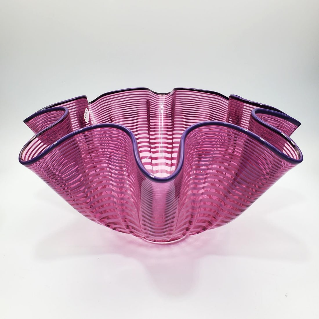 Signed & Dated Large Art Glass Bowl. (1 of 3)