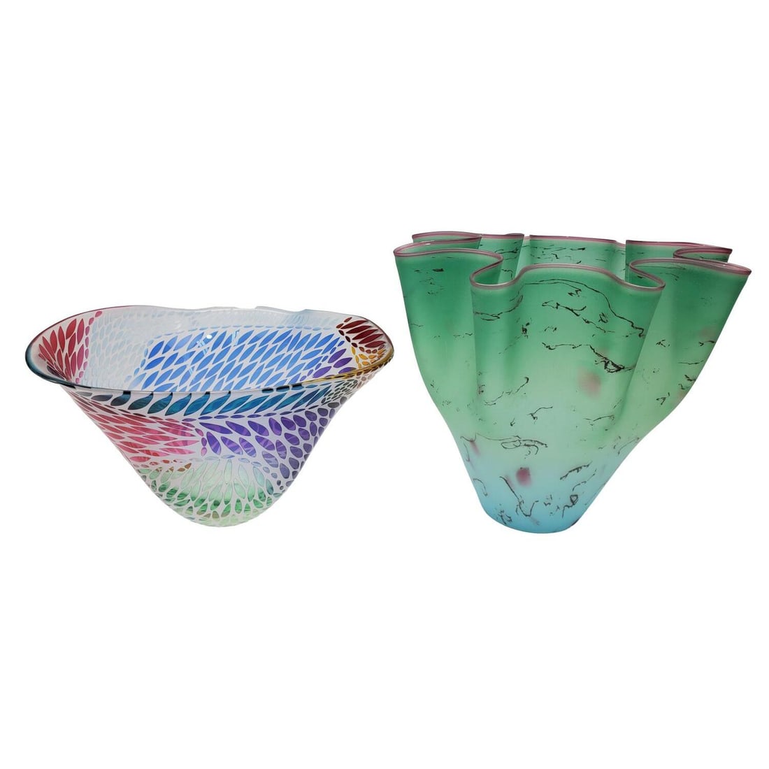 2 Large Art Glass Bowls (1 of 5)