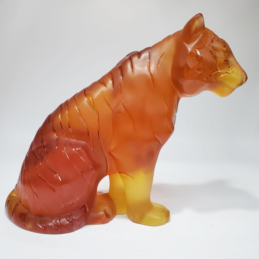 Lalique France "Sitting Tiger" Art Glass Sculpture (1 of 6)