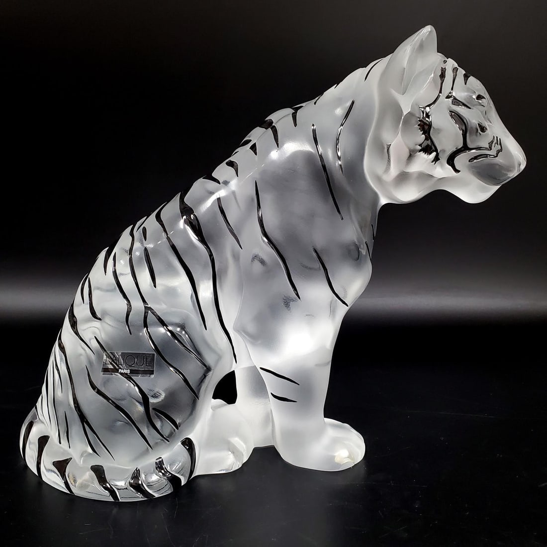 Lalique France "Sitting Tiger" Art Glass Sculpture (1 of 9)