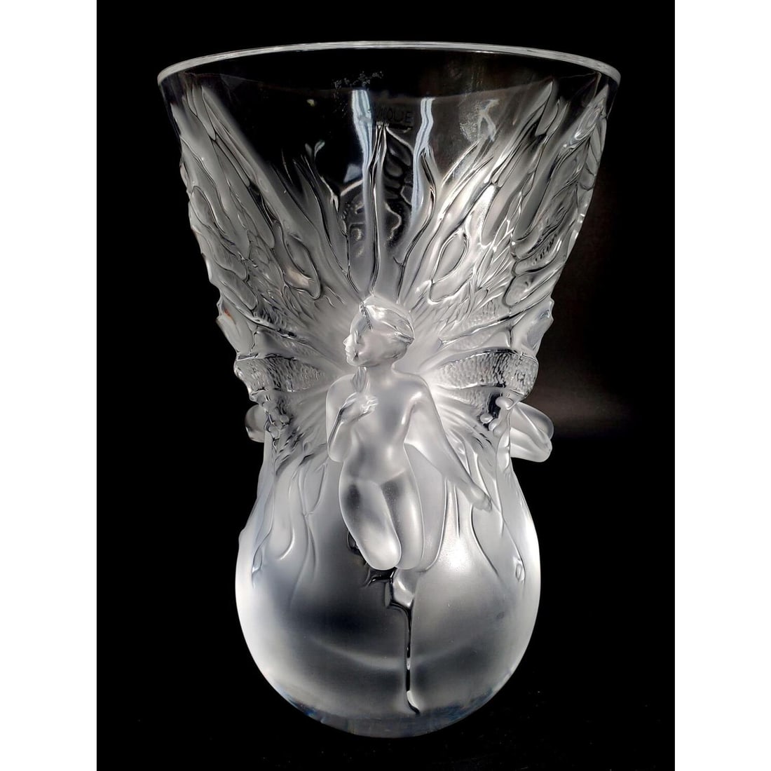 Lalique France "Fairy" Frosted Art Glass Vase (1 of 8)