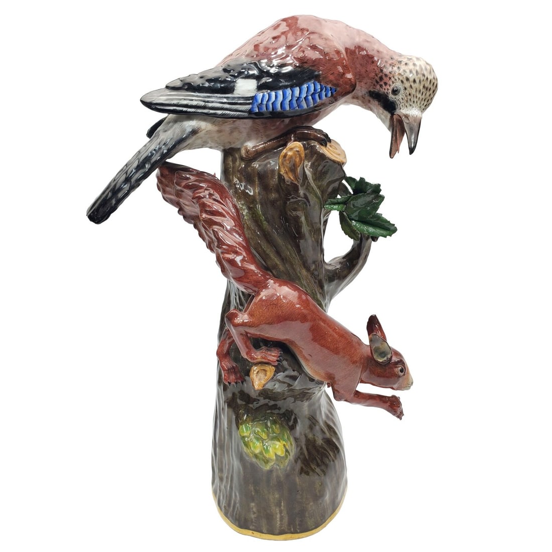 Large Antique Meissen Porcelain "Jay & Squirrel" (1 of 8)
