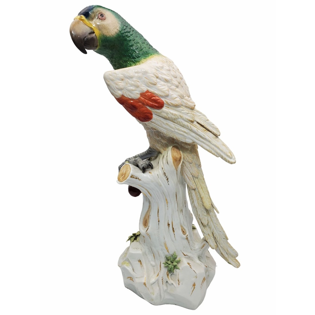 Large Antique Meissen Porcelain Figure of a Parrot (1 of 9)