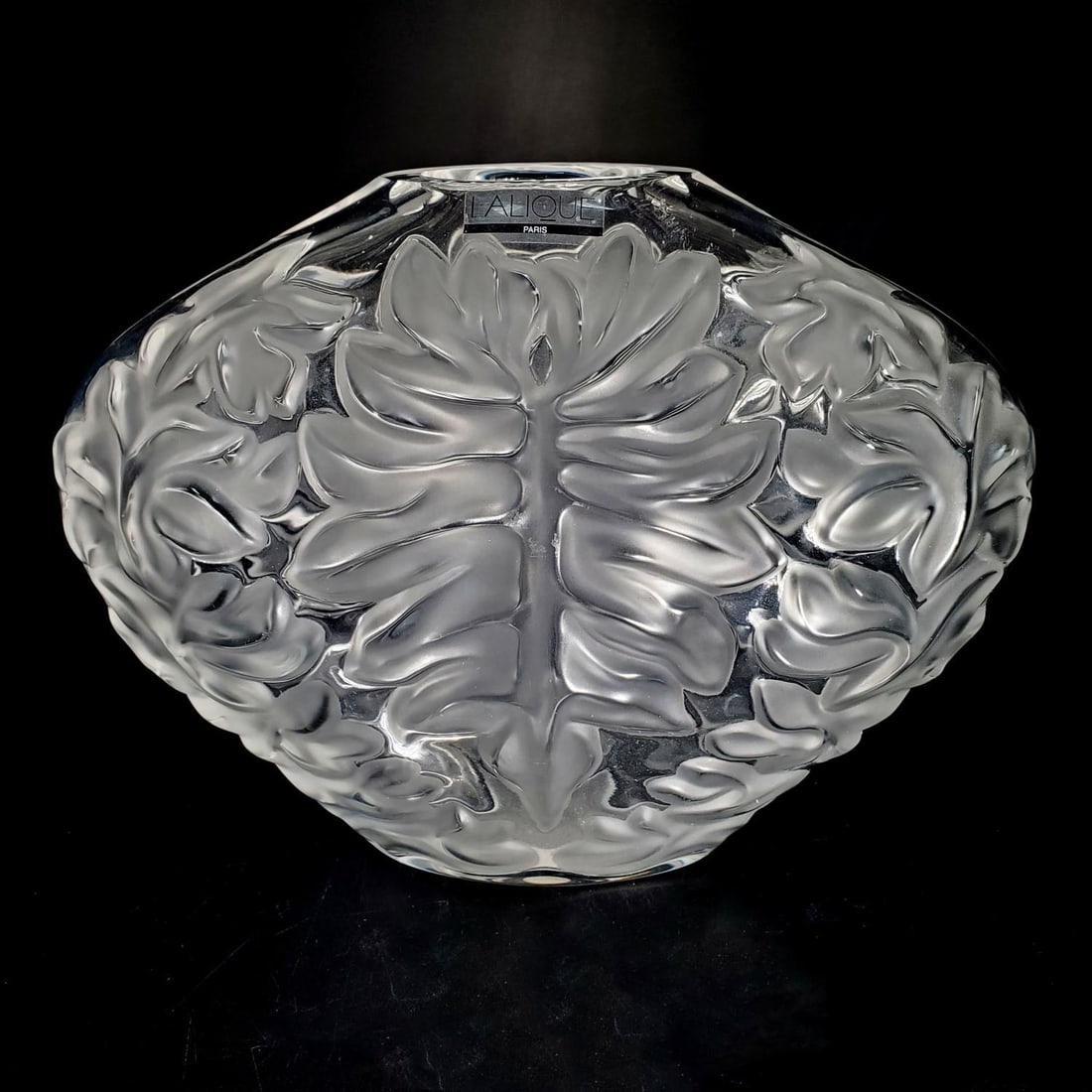 Lalique France Vintage "Mahe Clair" Palm Leaf Vase (1 of 5)