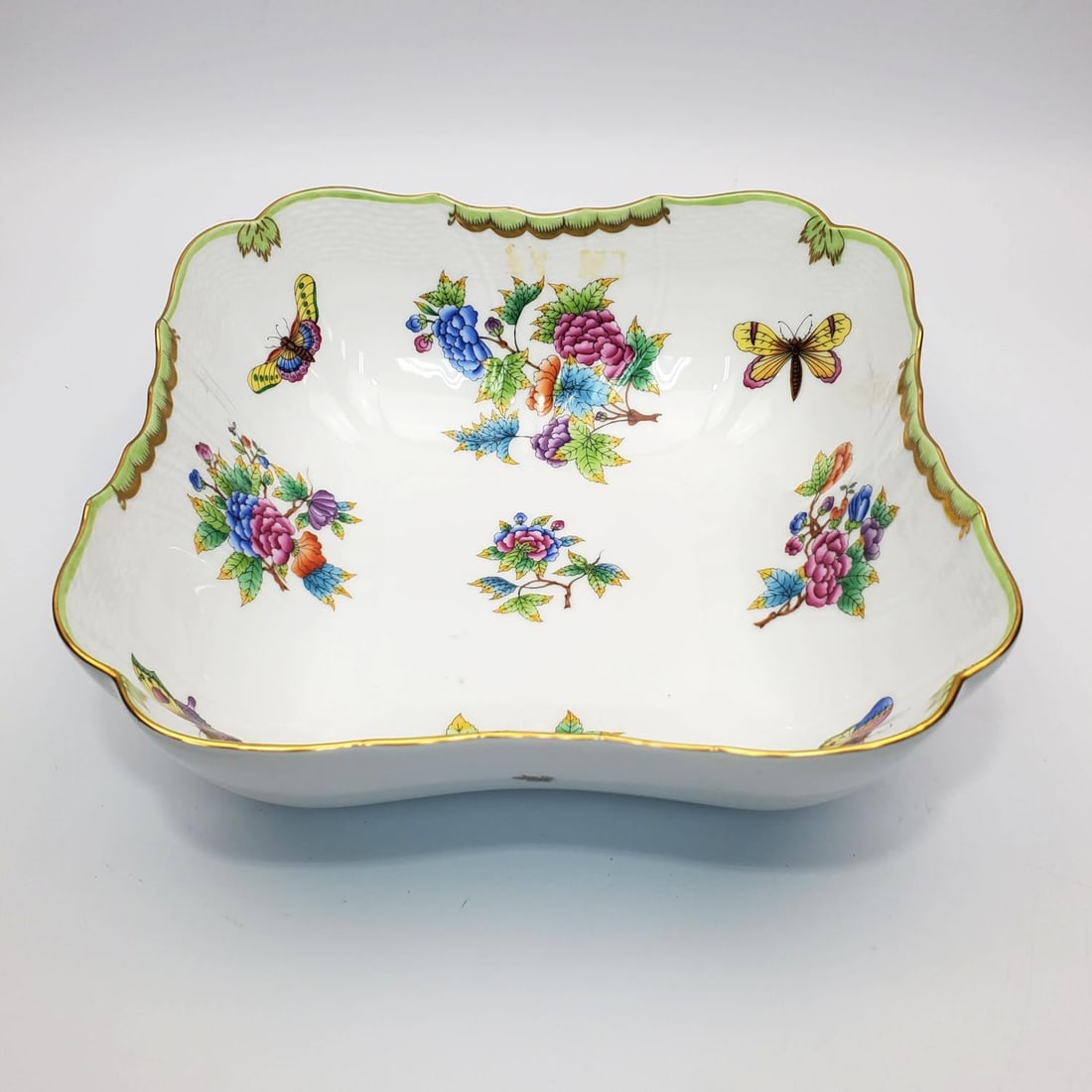 Herend Hungary Queen Victoria Large Square Bowl (1 of 3)
