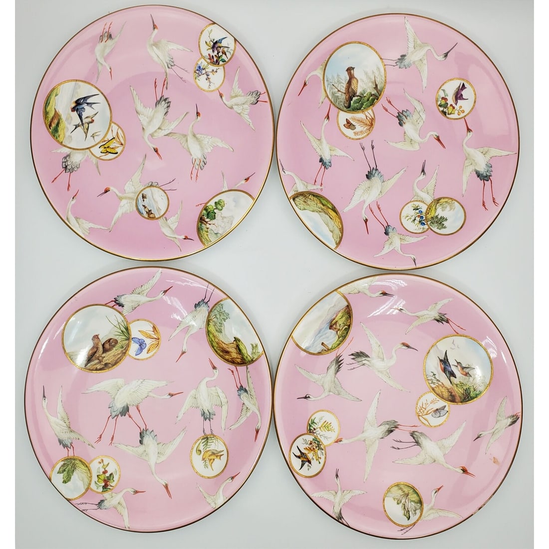 Set of 4 Antique 19th C. Royal Worcester Plates (1 of 4)