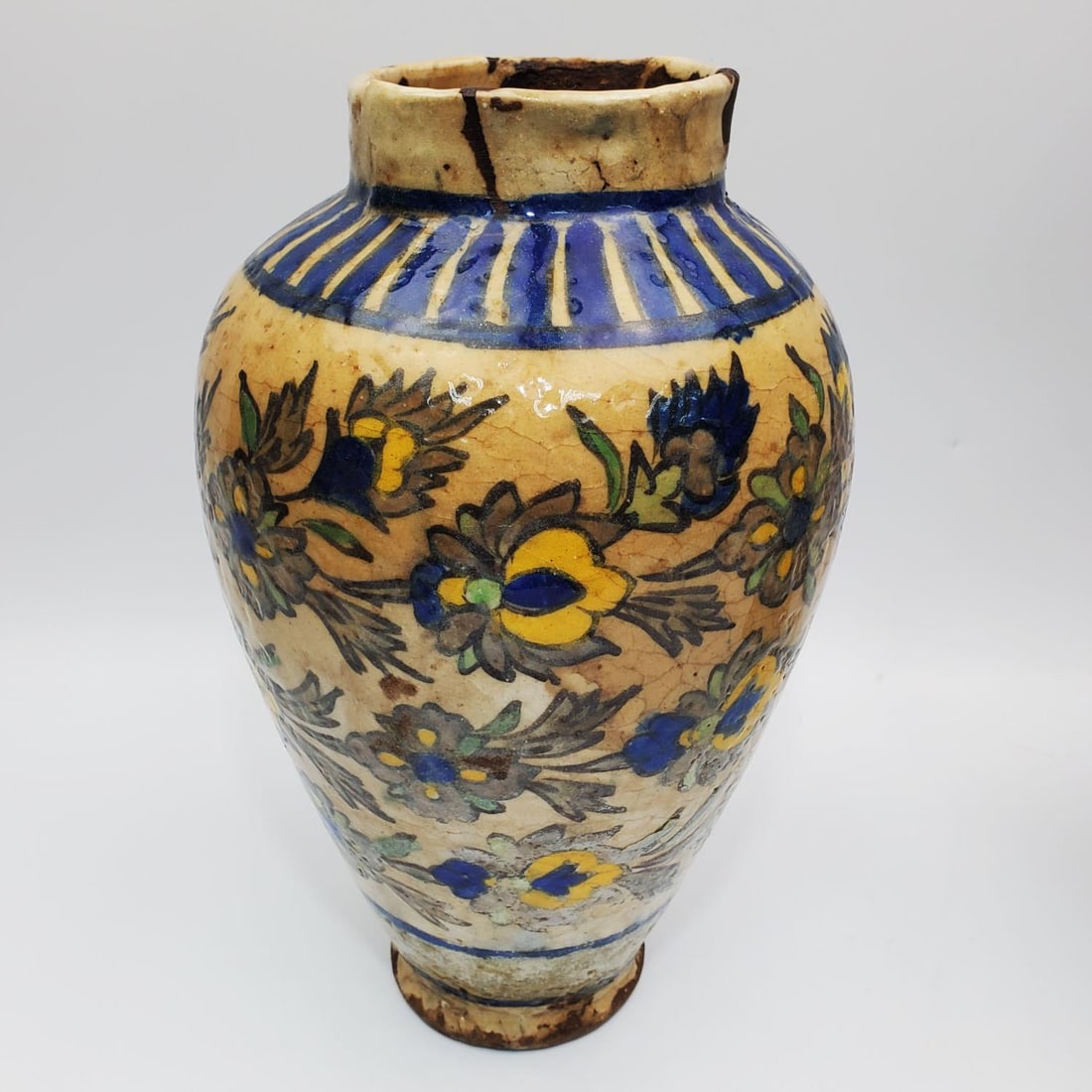 Antique Persian Qajar Dynasty Ceramic Vase (1 of 4)