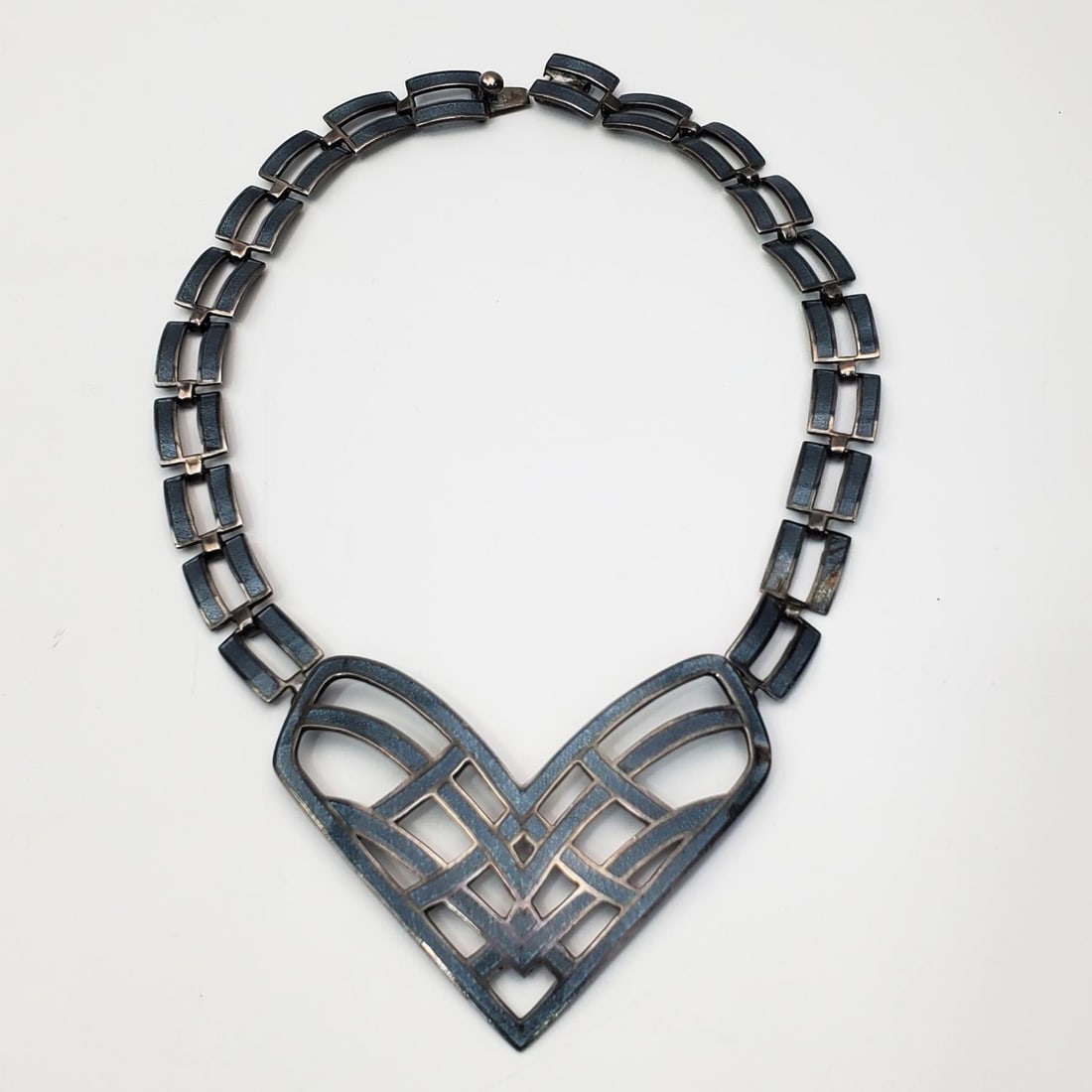 Margot De Taxco Sterling Silver & Enamel Necklace (1 of 3)