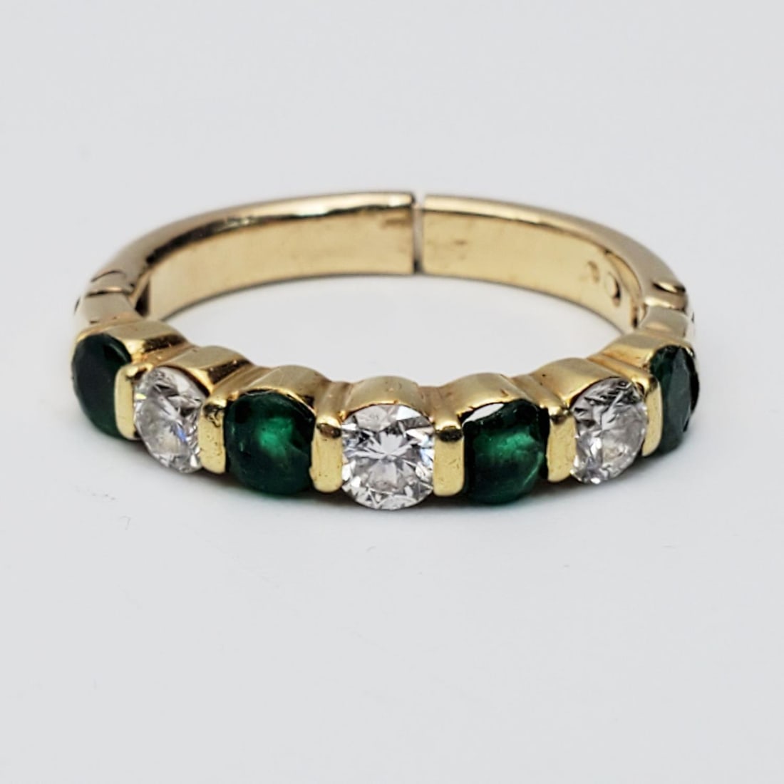 14K Yellow Gold, Diamond & Emerald Ring (1 of 3)