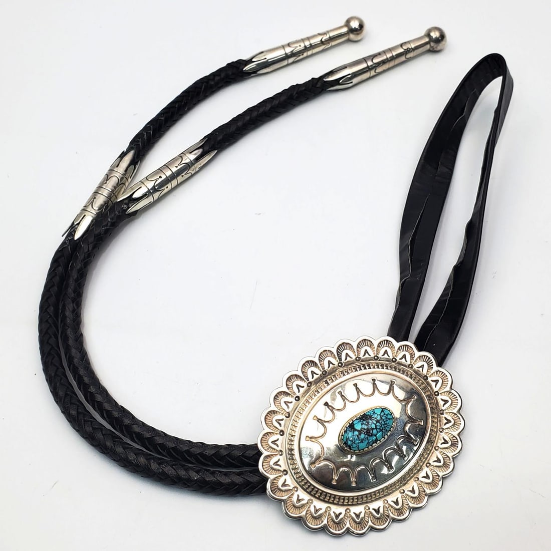 Native American Sterling Silver Turquoise Necklace (1 of 3)