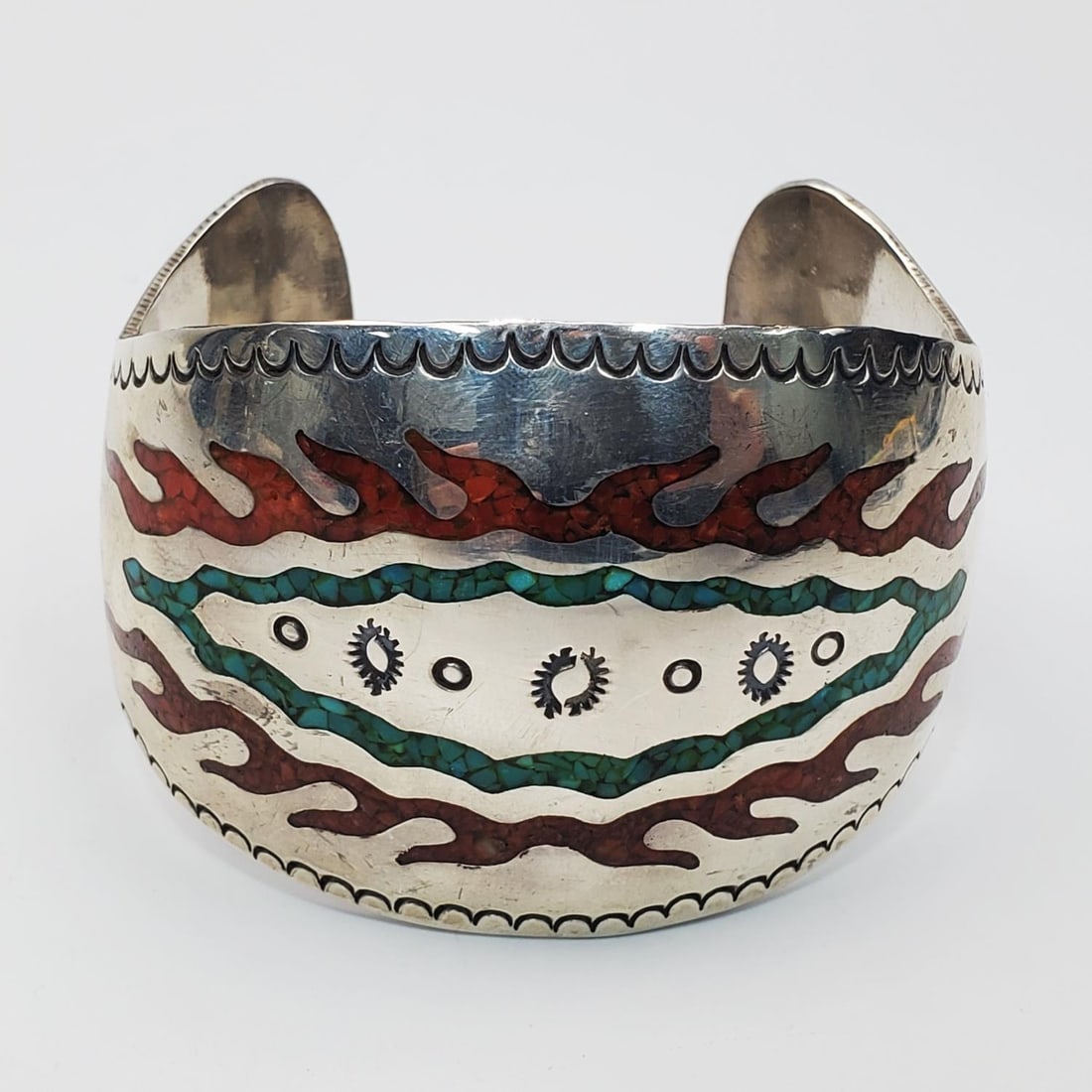 Native American Sterling Silver Cuff Bracelet (1 of 2)