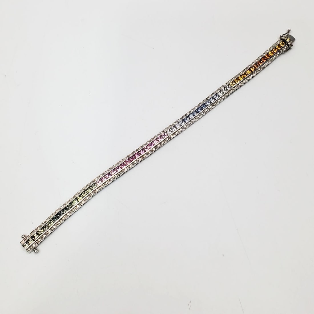 14K White Gold, Sapphires & Diamonds Bracelet (1 of 5)