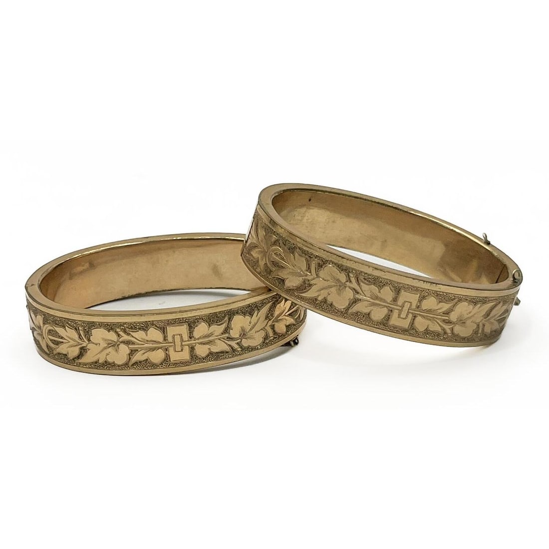 Pair of Early Gold Filled Bangle Bracelets (1 of 3)
