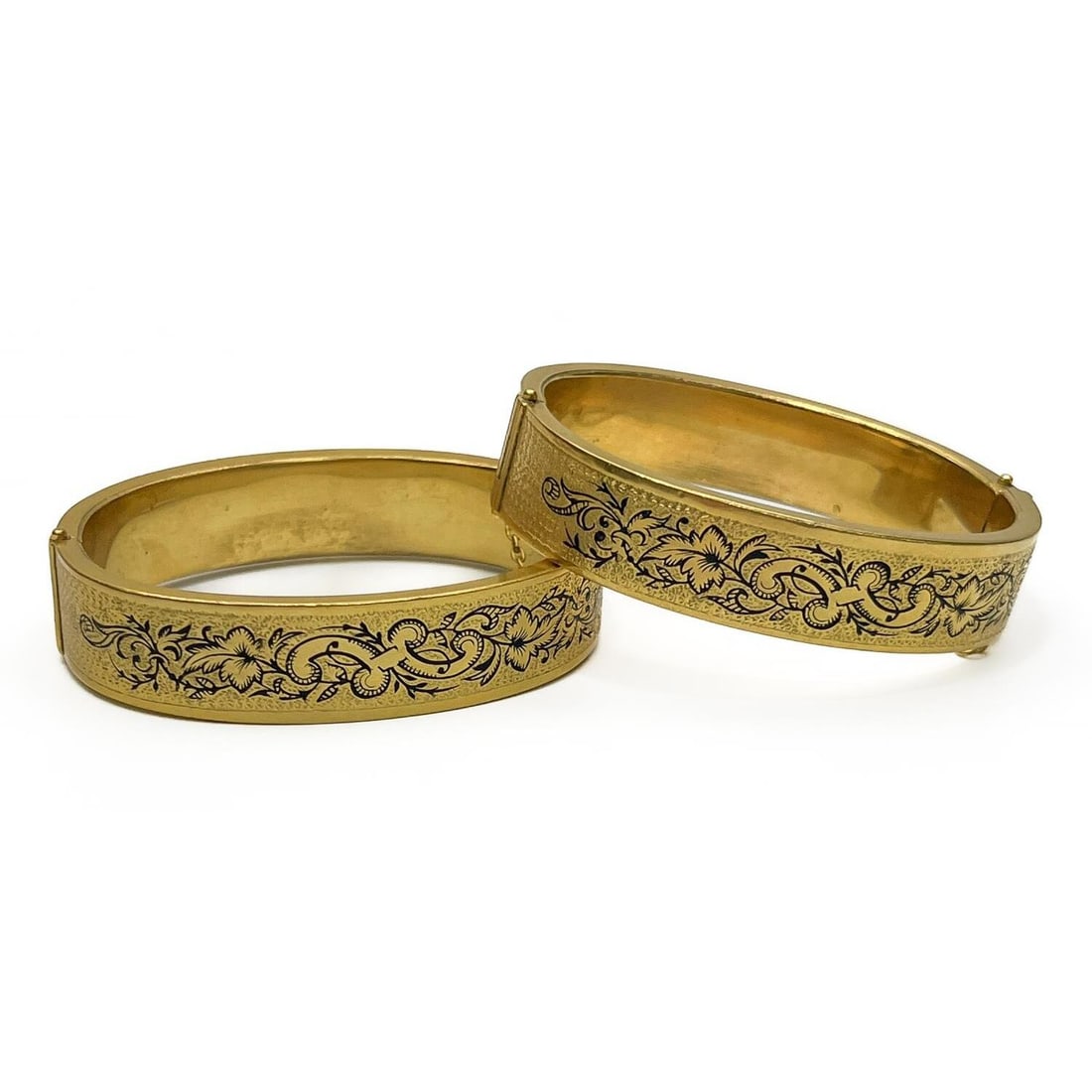Pair of Early Gold Filled Bangle Bracelets (1 of 4)