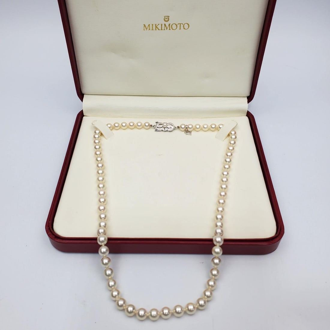 Mikimoto Pearl Necklace w/ 14K White Gold Clasp (1 of 4)