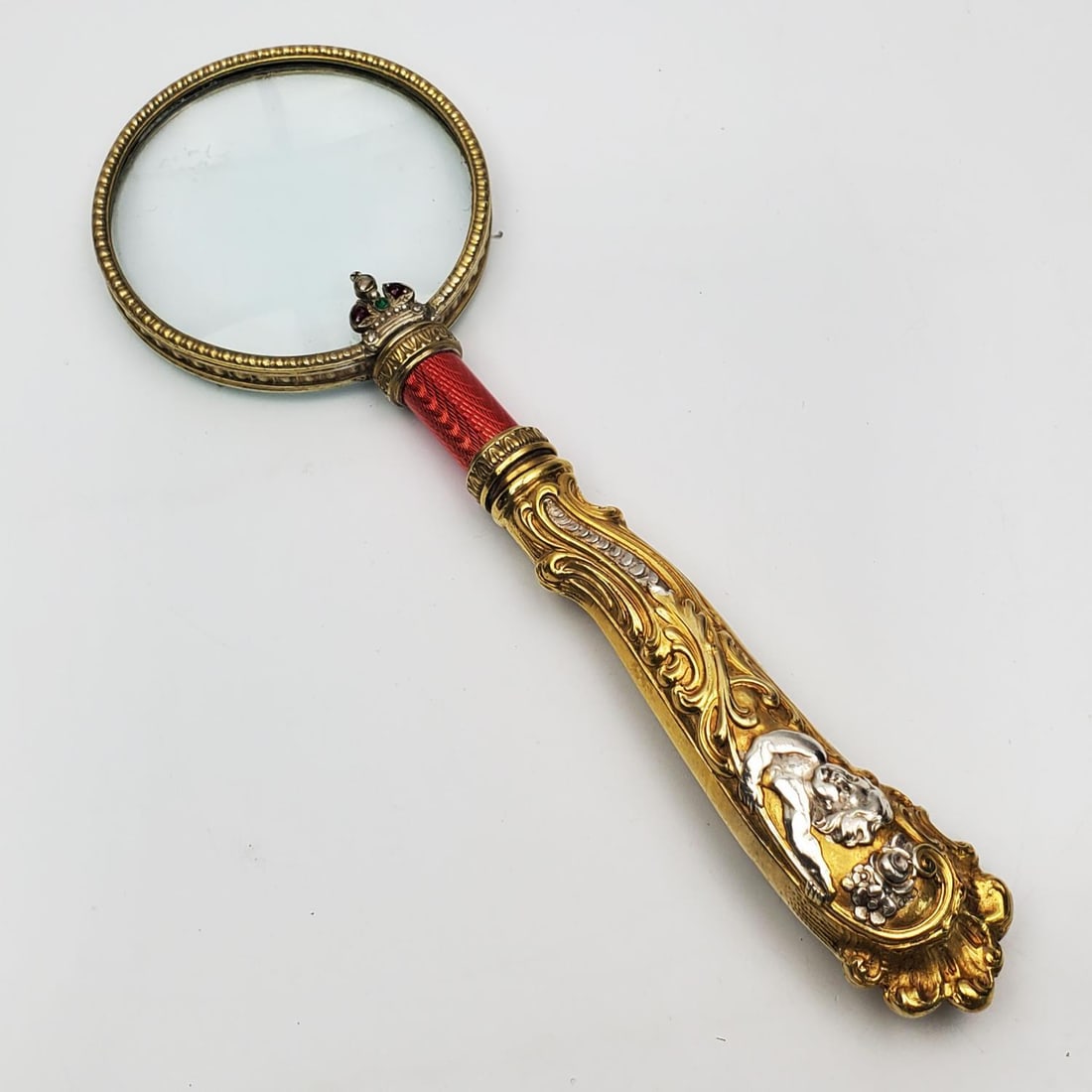 Russian Silver Guilloche Enamel Magnifying Glass (1 of 3)