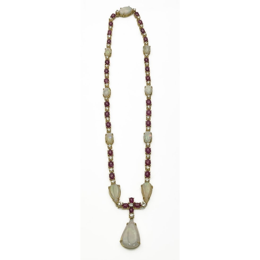 18K Gold, Rubies, Large Opals & Diamonds Necklace (1 of 3)
