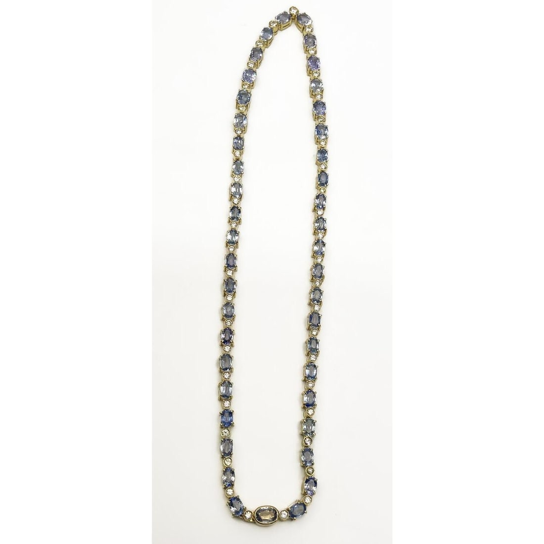 18K Gold, Ceylon Sapphires & Diamonds Necklace (1 of 3)