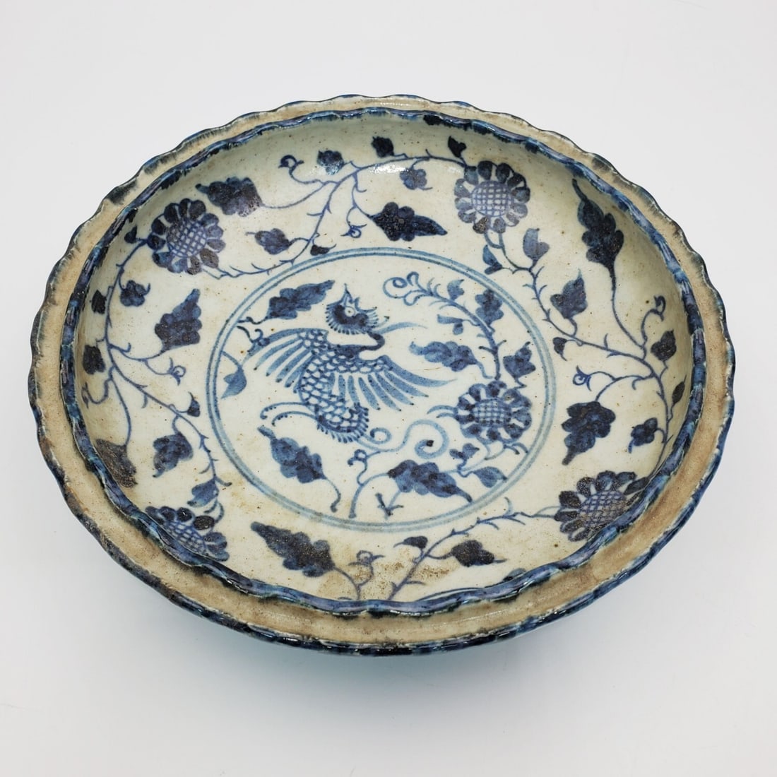 Chinese Unusual Signed Blue & White Porcelain Bowl (1 of 3)