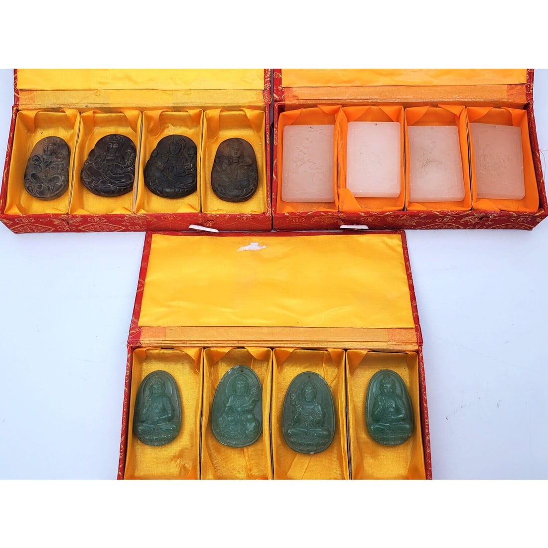 12 Chinese or Thai Carved Hard Stone Amulets (1 of 4)