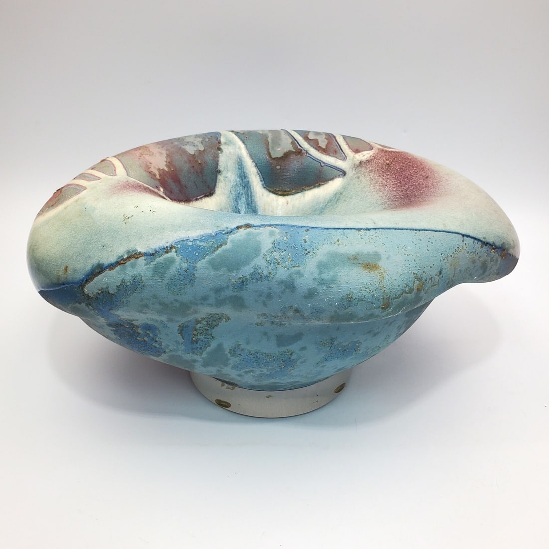 Tony Evans, American (1942-2009) Raku Pottery Bowl (1 of 5)