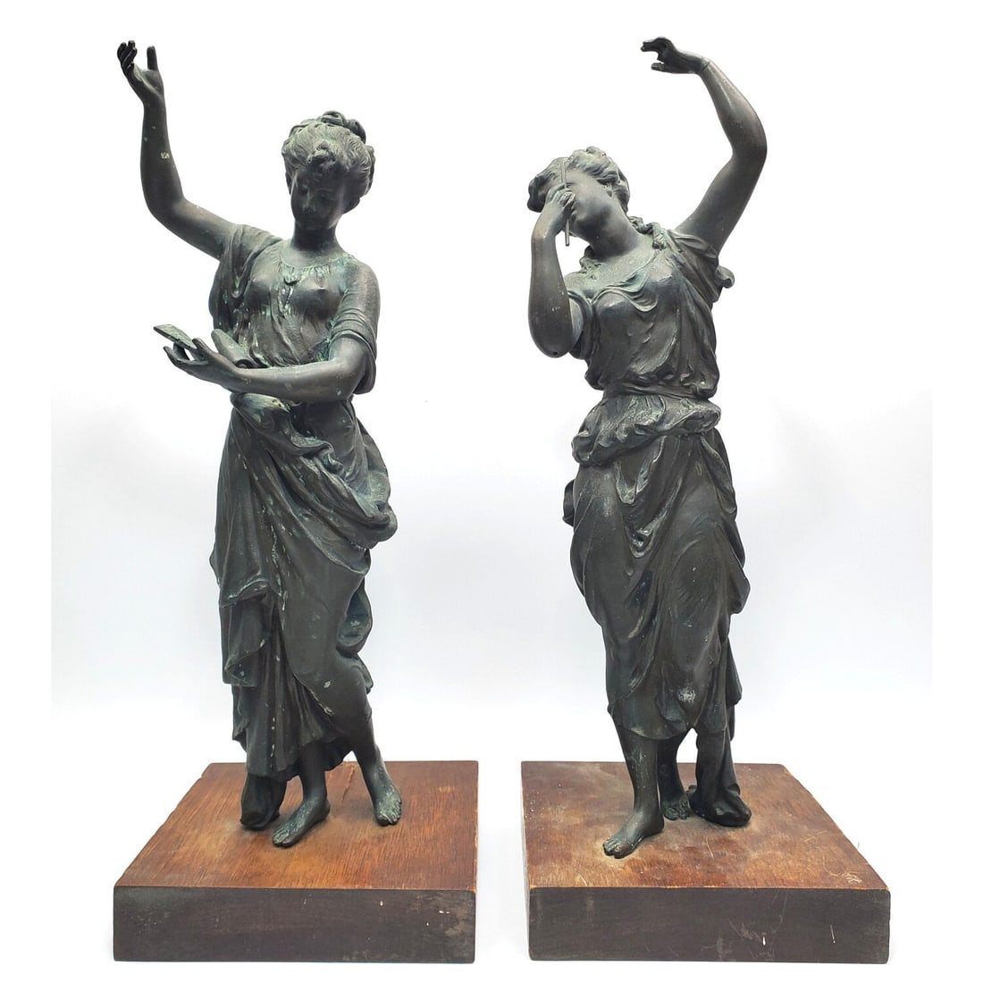 Antique Pair of White Metal Classical Figures (1 of 7)