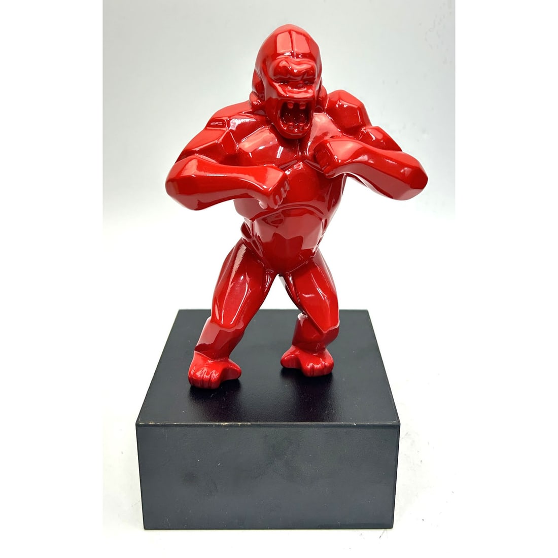 Richard Orlinski, French (b.1966) Wild Kong Figure: Richard Orlinski, French (b.1966) Red Resin Figure "Wild Kong" c.2024. On Original Wood Base. Fully Signed & Numbered 207/250. Condition: Excellent. Dimensions: Figure-H-5.75". Base-4" x 4" x 2". Prov