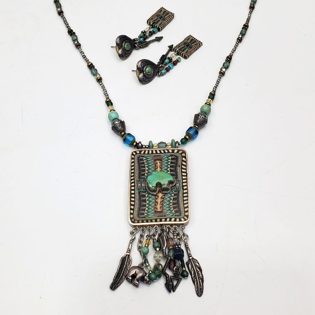 Native American Sterling Silver & Turquoise Set (1 of 4)