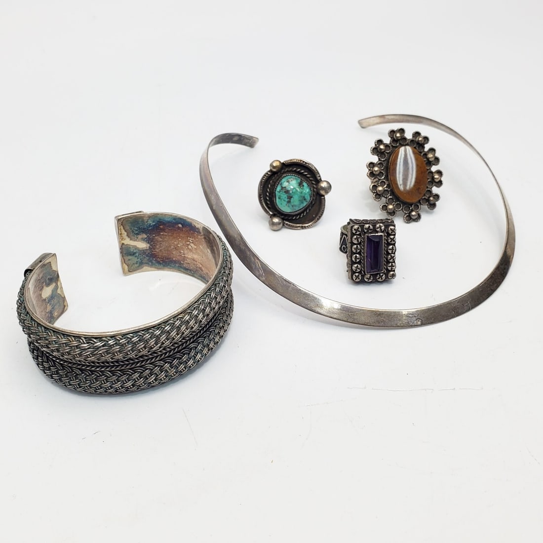 Vintage Lot of 5 Sterling Silver MCM Jewelry Items (1 of 5)