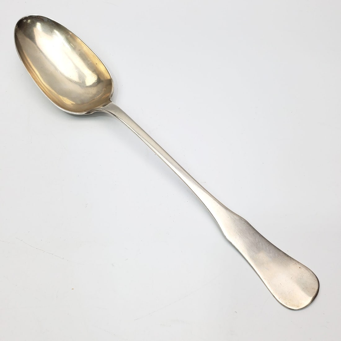 Antique 18th C. Oversized Continental Silver Spoon: Antique 18th Century Oversized Continental Silver Serving Spoon. Probably German. Fully Hallmarked. Monogrammed & Dated 1793. Condition: Generally Good. Dimensions: L-13.25". Weight: 4.51ozt / 140.4g