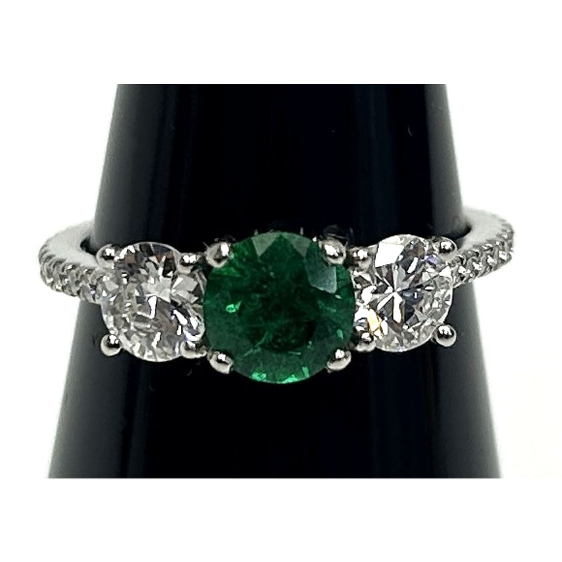 Fine Platinum Emerald & Diamonds Handmade Ring (1 of 4)