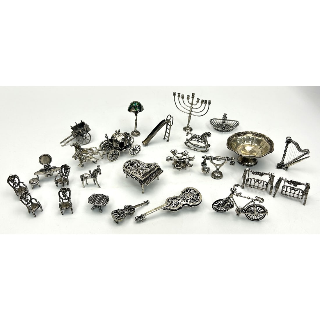 Large Group Lot of Silver Miniature Figures (1 of 6)