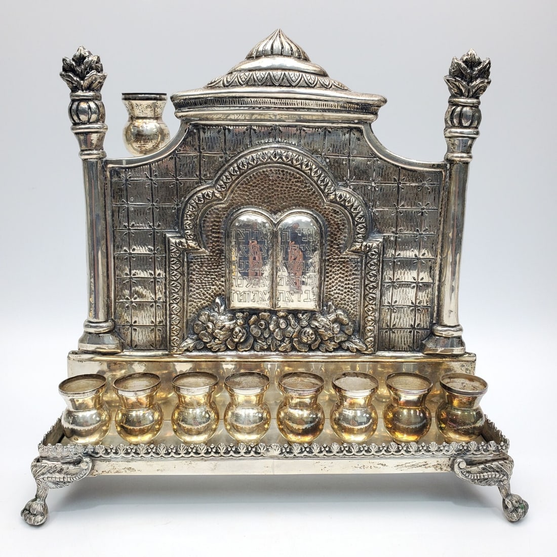 Judaica Fine Old Sterling Silver Menorah (1 of 3)