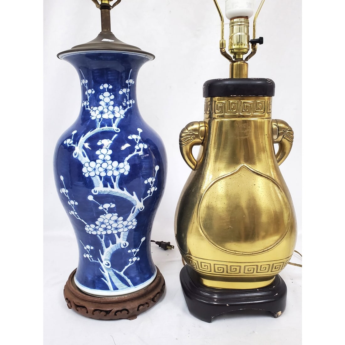 Antique Chinese Blue & White Porcelain Lamp (1 of 4)