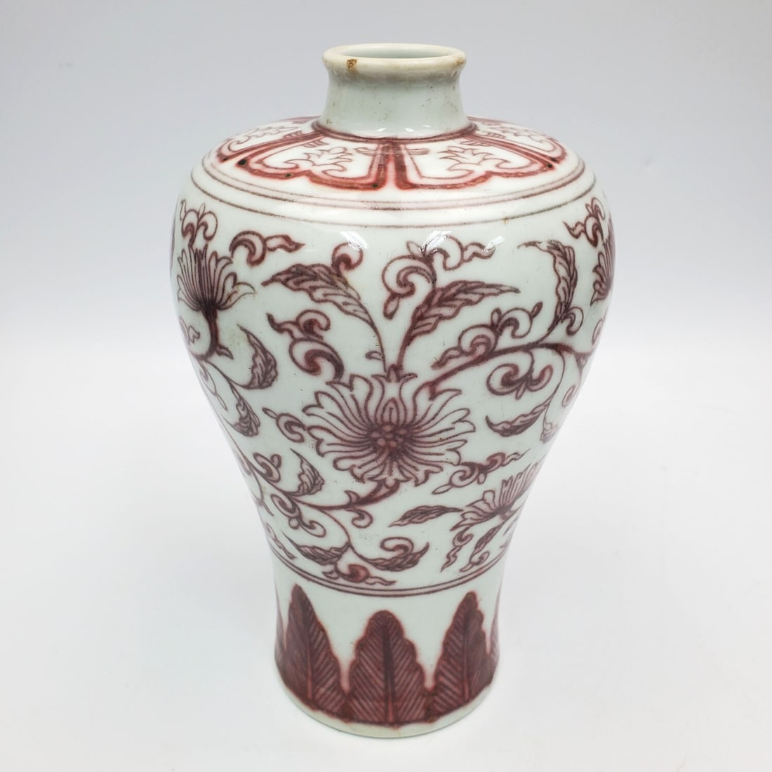 Chinese Signed Red & White Porcelain Vase (1 of 3)