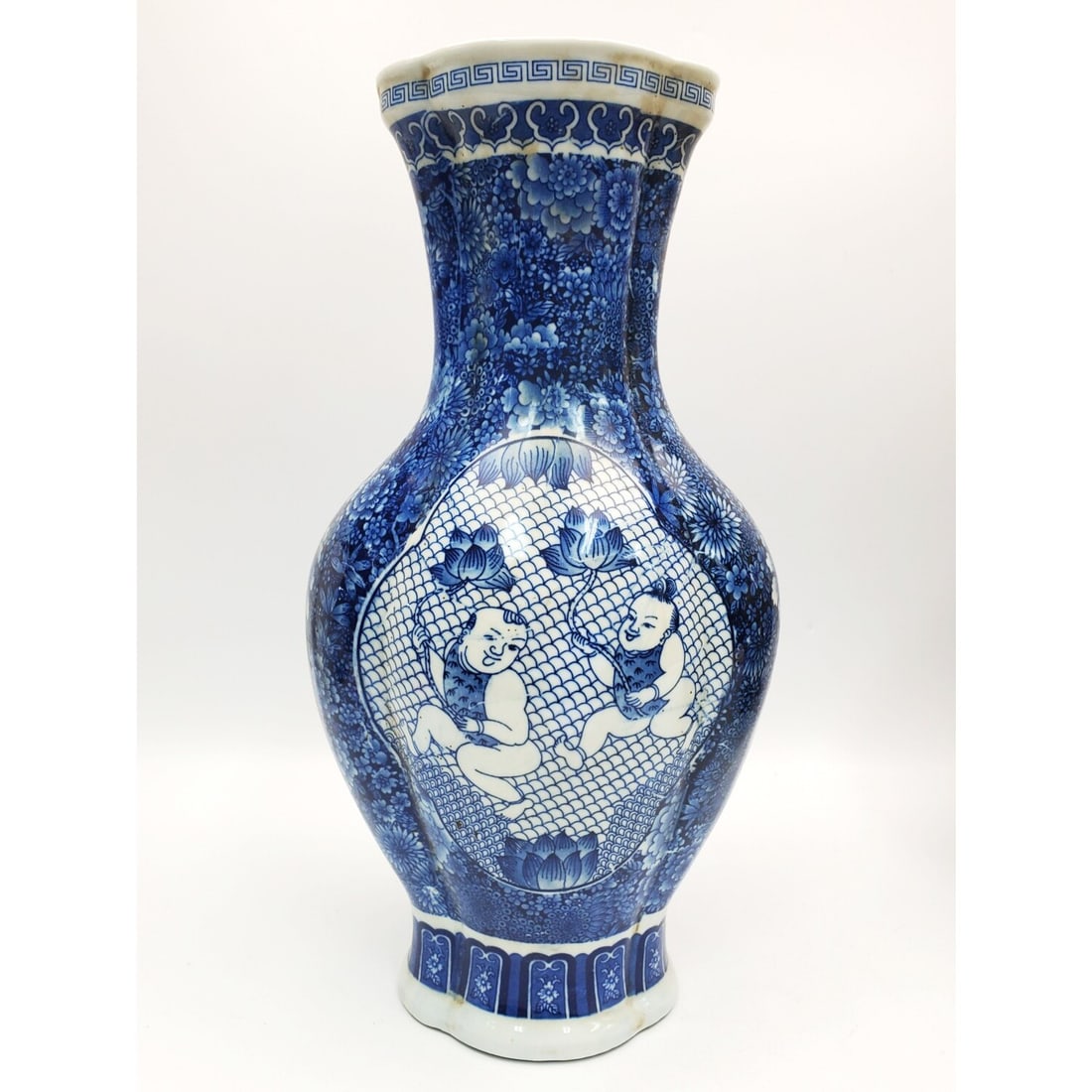 Chinese Signed Blue & White Porcelain Vase (1 of 4)
